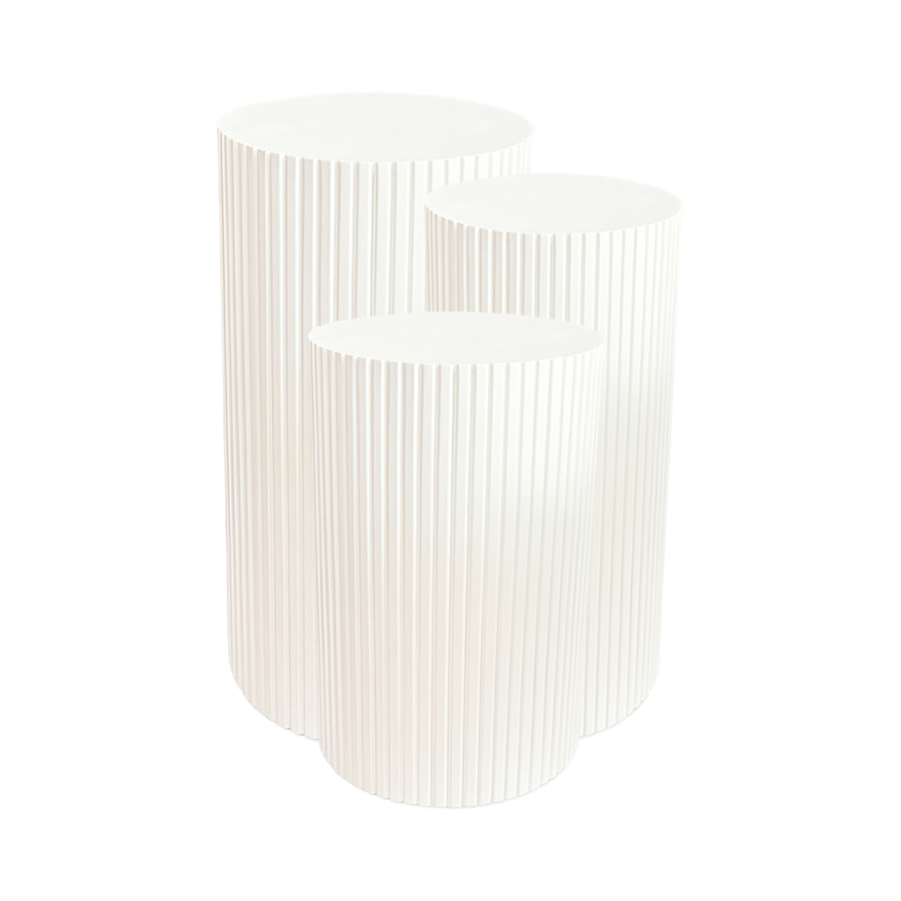 Colonne Cylindrique Blanche Striée