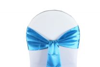 Chair Bow Satin Turquoie